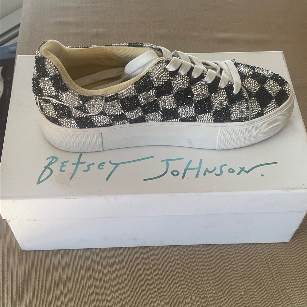 Betsey Johnson Glittering Black and Silver Sneakers